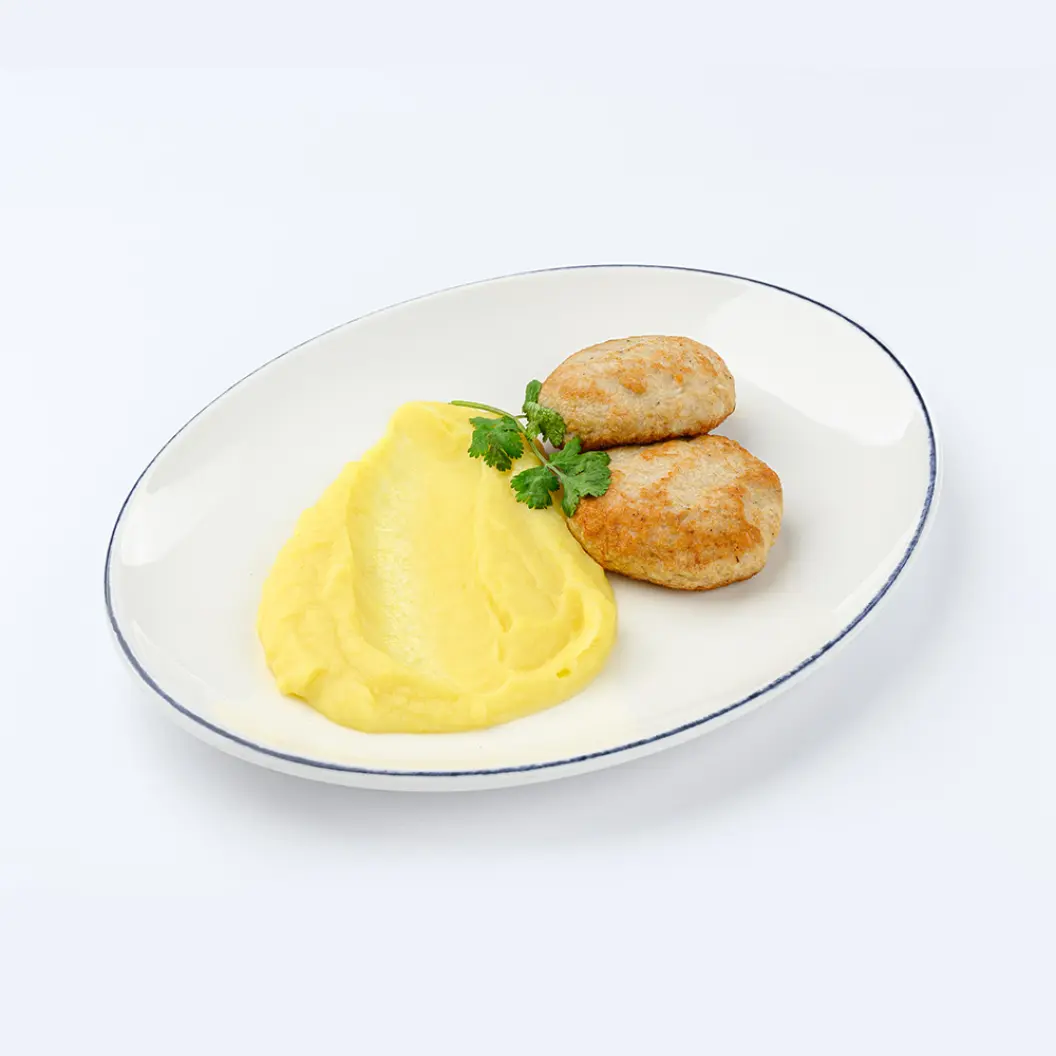 Ялта: Нежные куриные котлеты с картофельным пюре