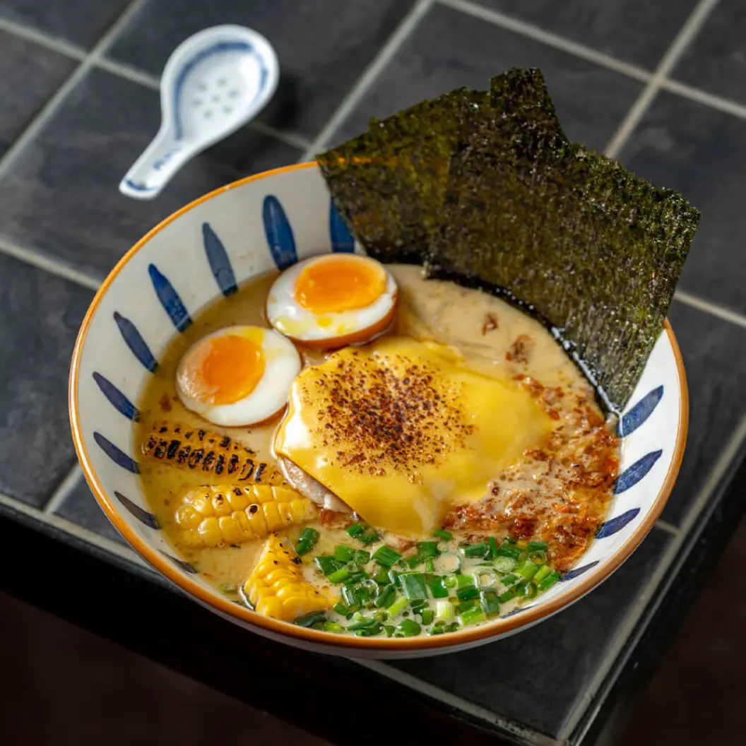 MINBO: Сырный сёю рамен с курицей