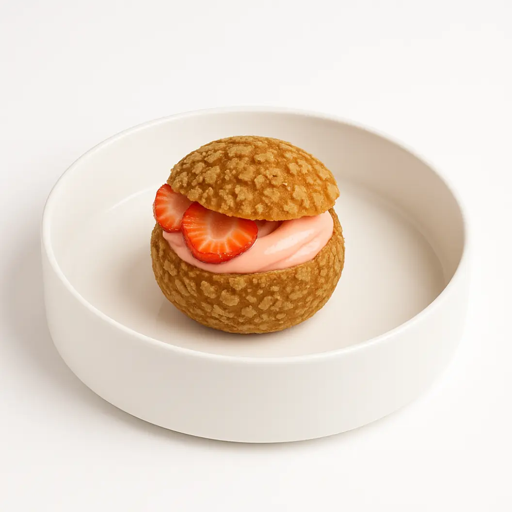 Frensis: Пирожное шу с клубникой