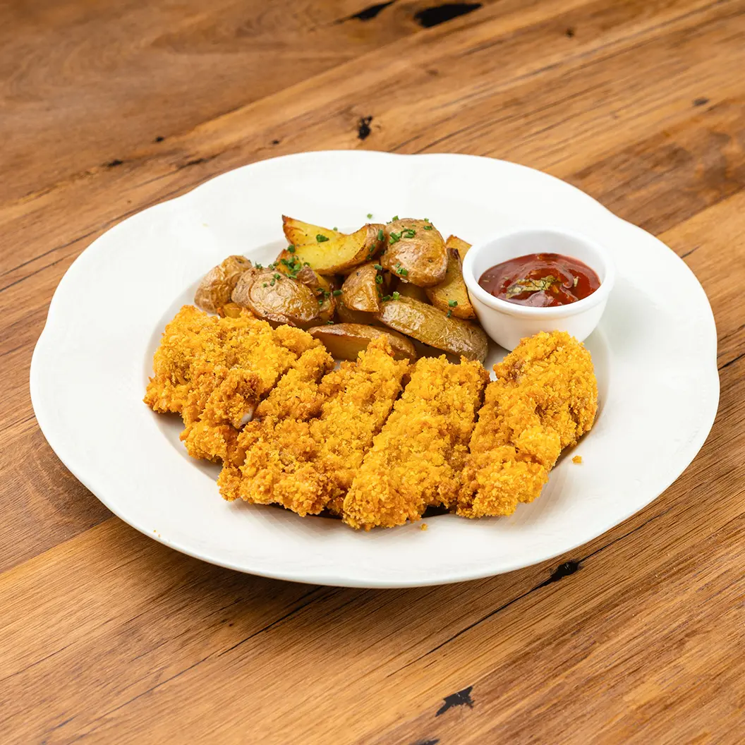 Сыр Бор: Хрустящая курица с картофелем и томатным соусом