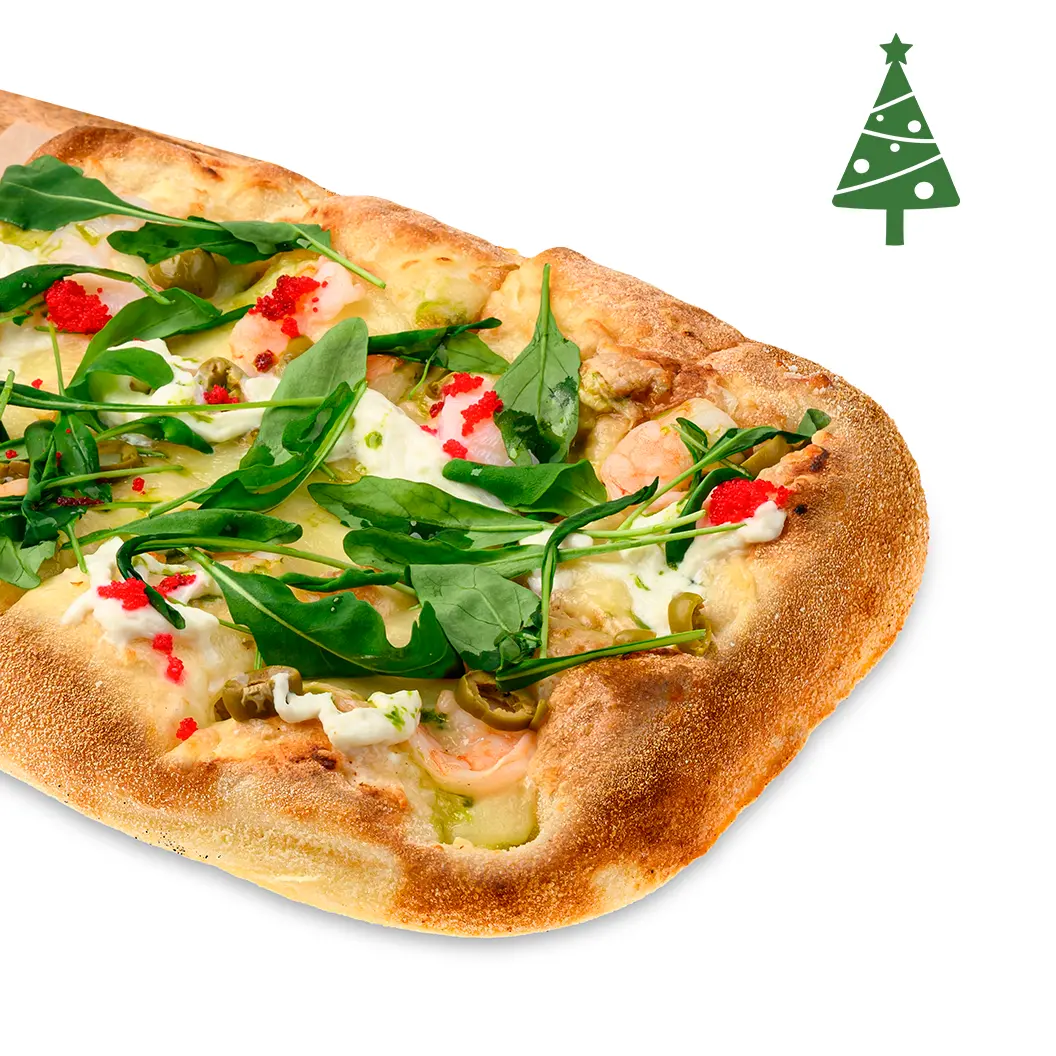 Мама Пицца: С креветками и страчателлой