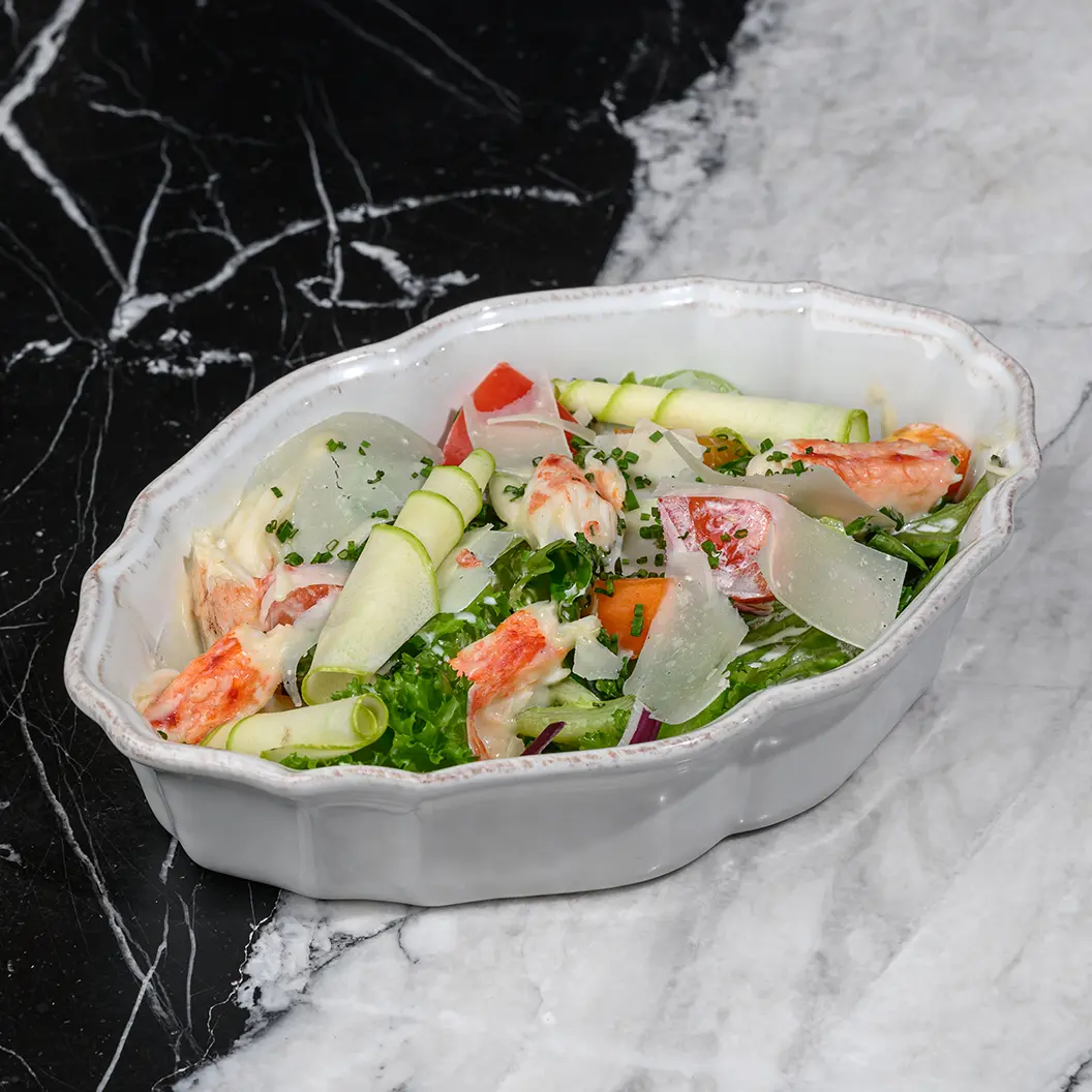 Пижоны: Салат с хурмой и сливочным крабом