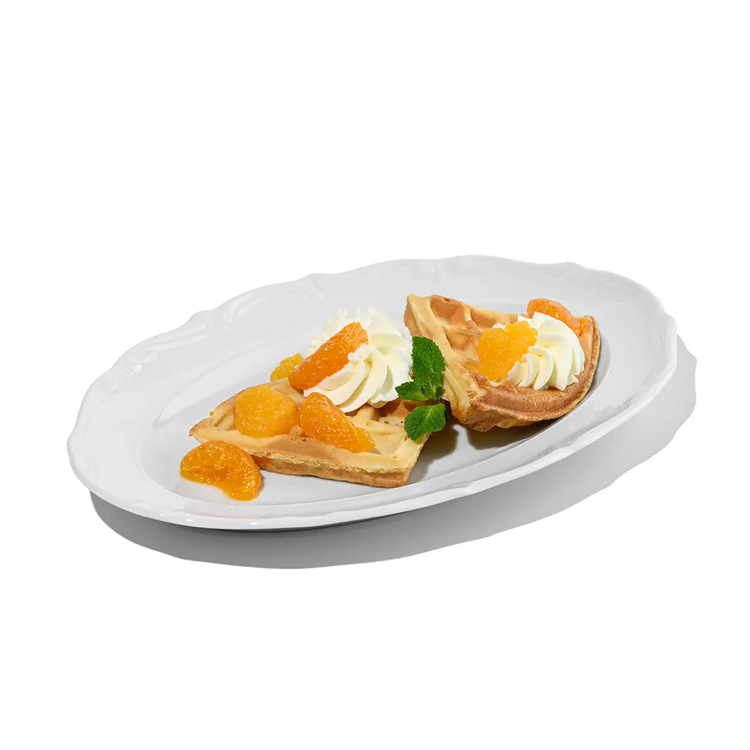 Frensis: Вафли с мандарином и творожным кремом