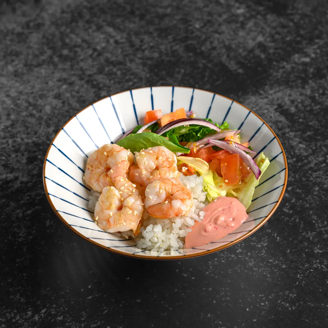 MINBO: Донбури с креветкой