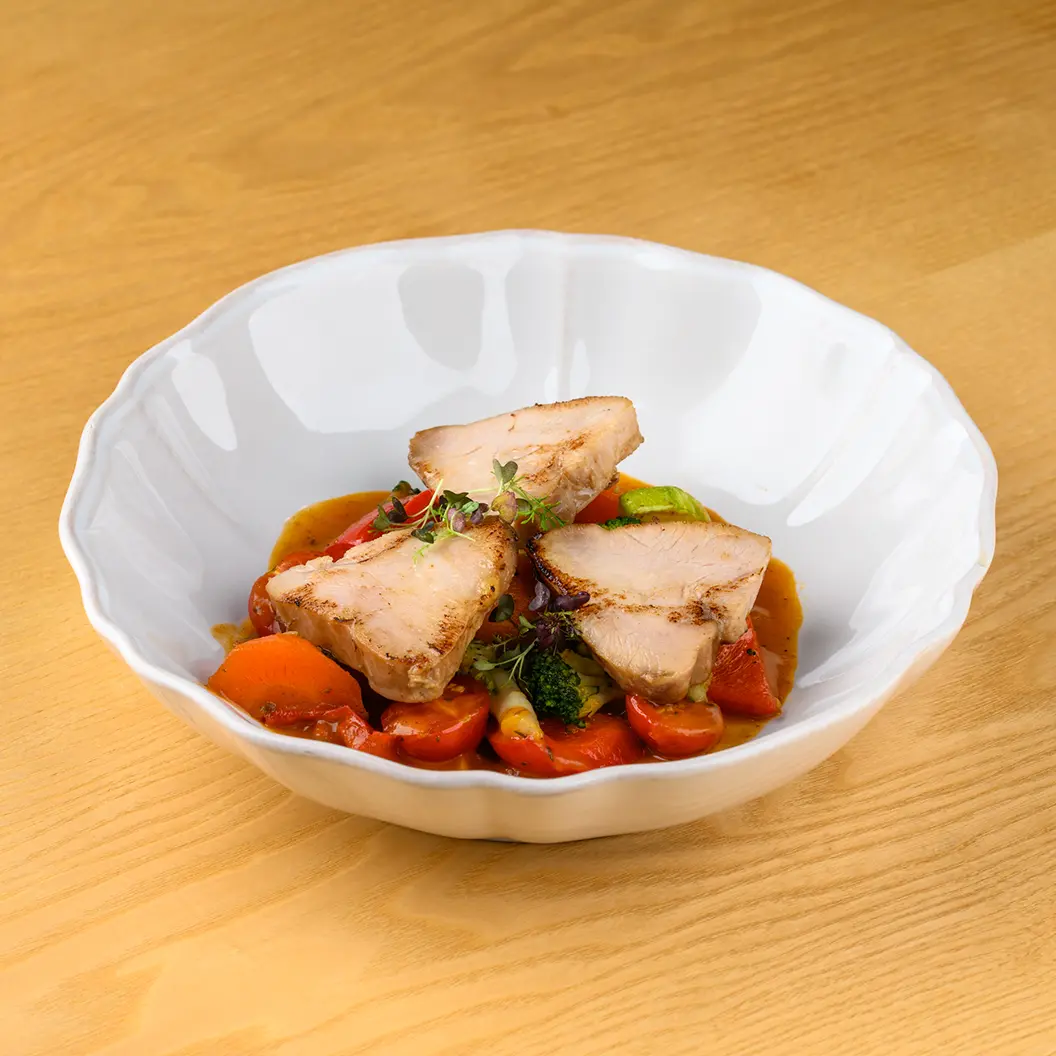 Кофе Семь: Медальоны из индейки и овощами