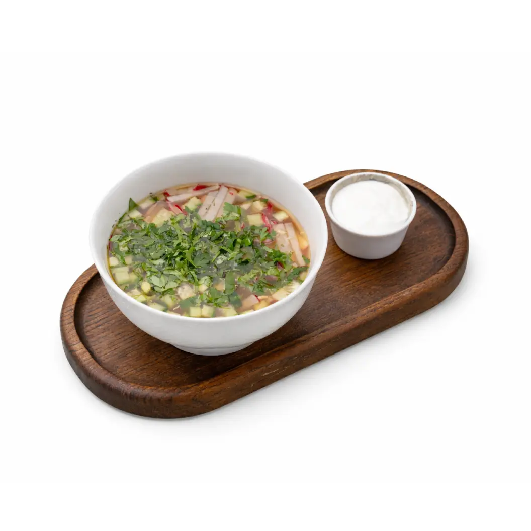 Нино играет в домино: Окрошка с копченой говядиной