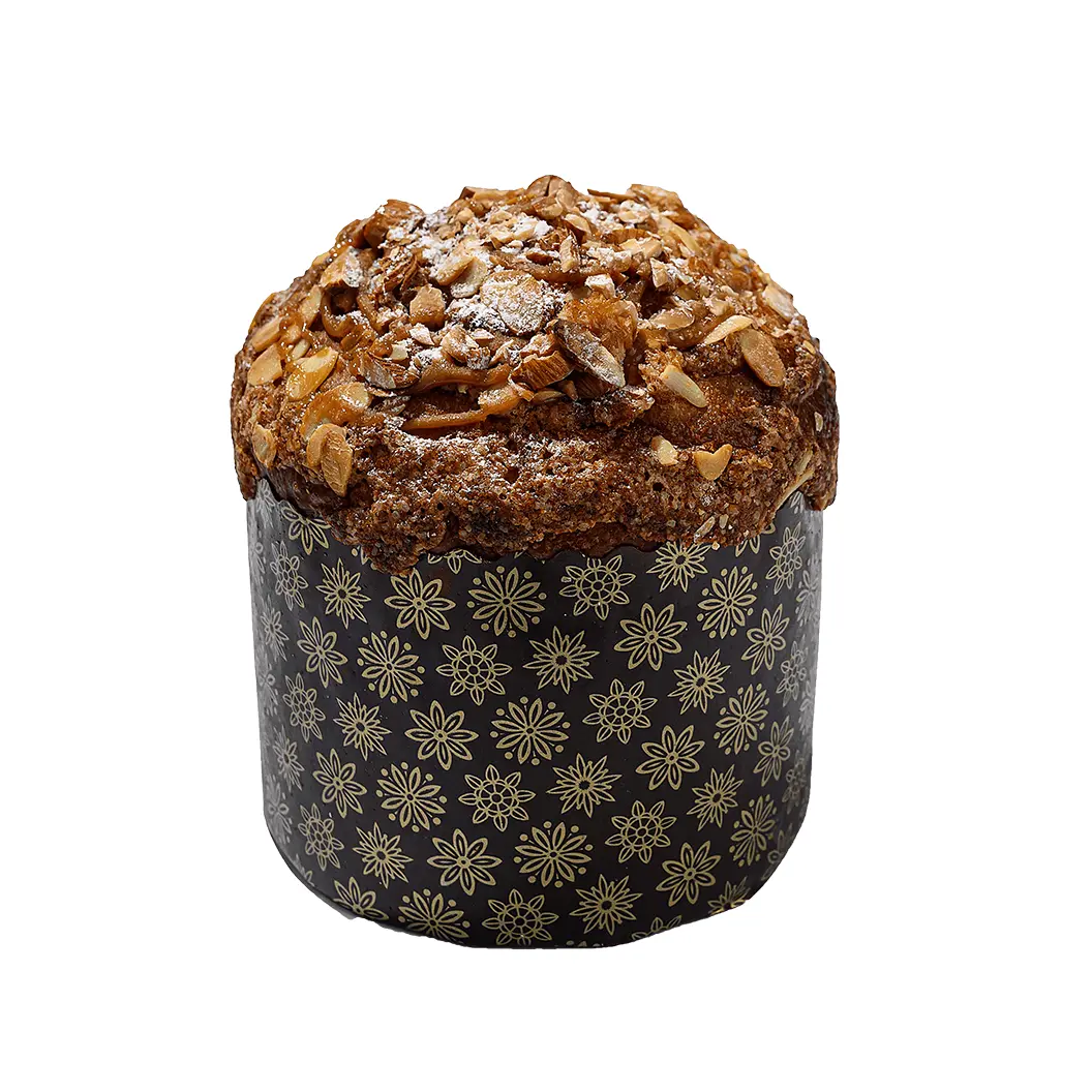 Мама Пицца: Кулич с карамельной начинкой и миндальной корочкой