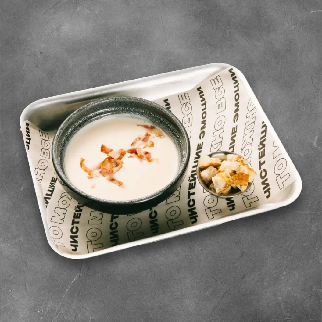 Бургер-клуб Ронни: Сливочно-сырный суп с беконом