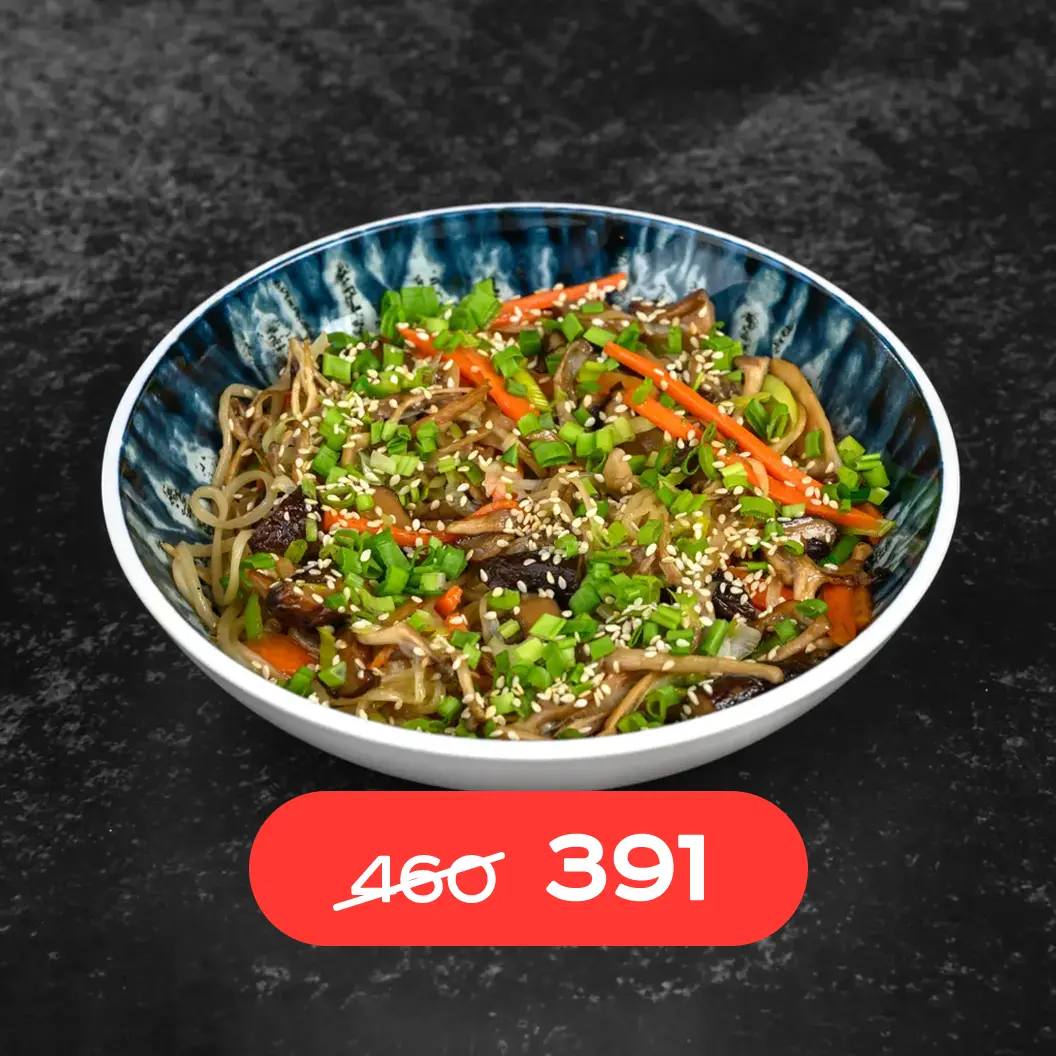 MINBO: Лапша с грибами и соусом терияки