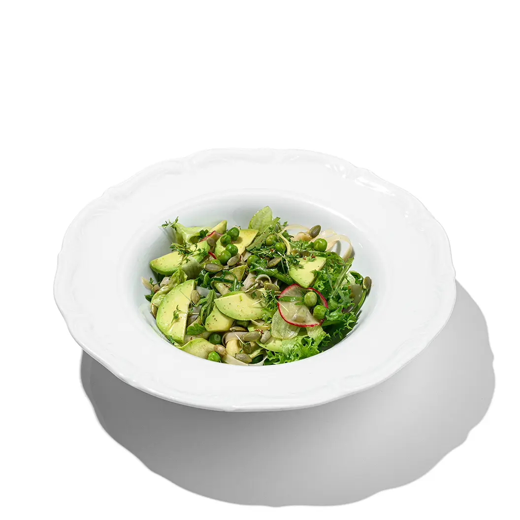 Frensis: Зеленый салат с рисовой лапшой