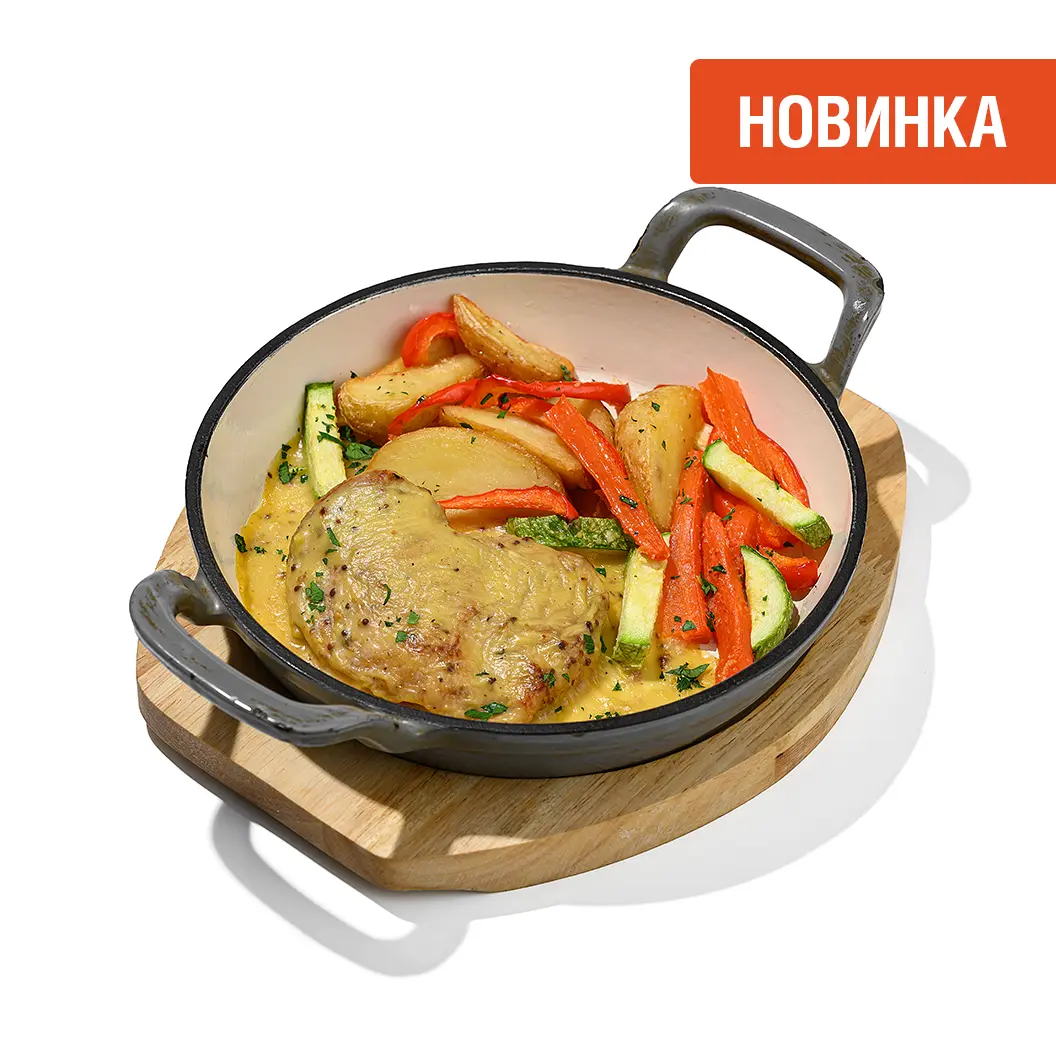 Мама Пицца: Куриное филе с овощами и лимонным соусом бешамель