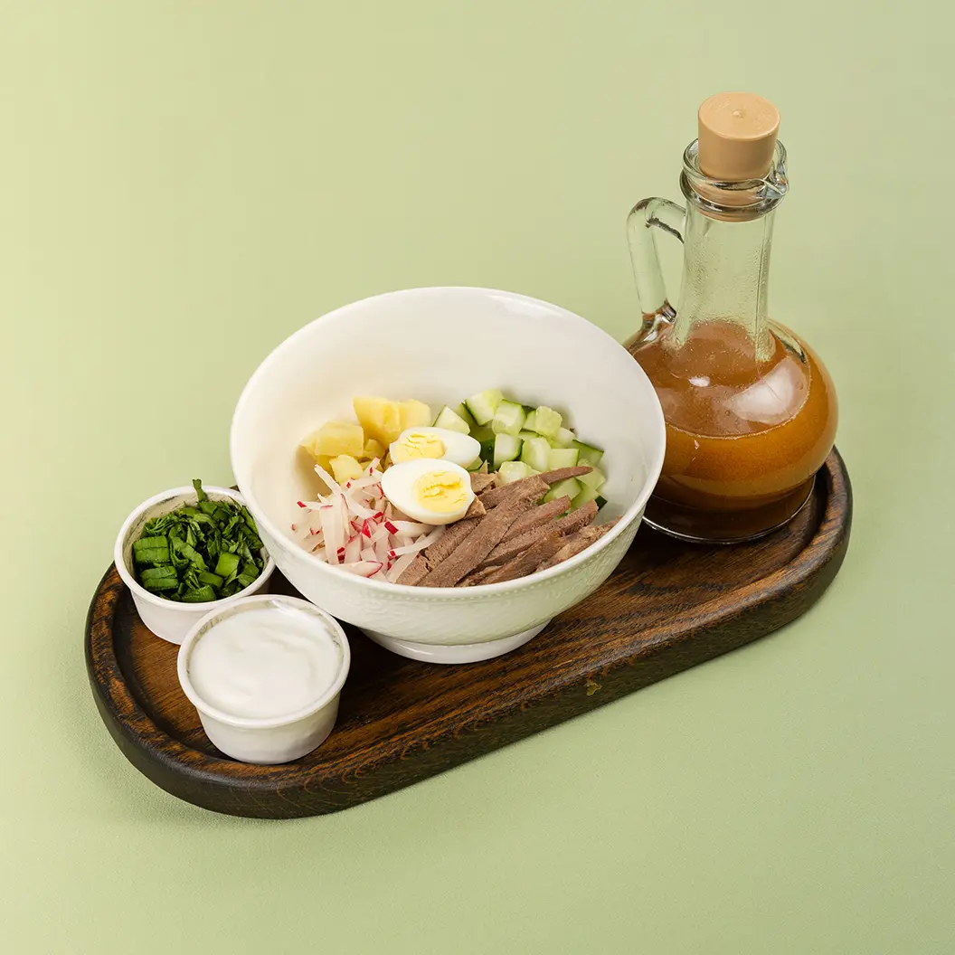 Нино играет в домино: Окрошка с языком на квасе