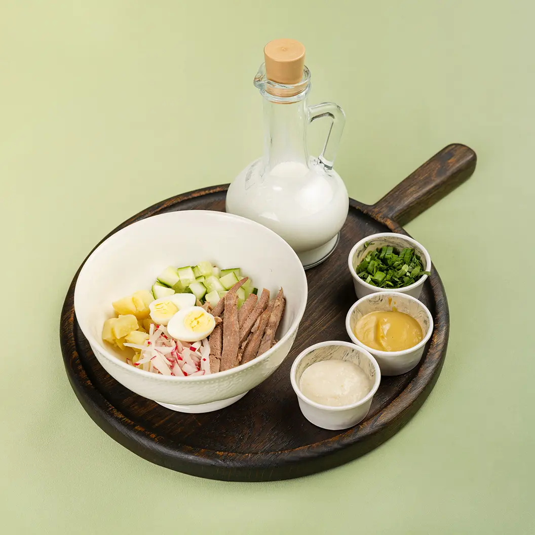 Нино играет в домино: Окрошка с языком на мацони