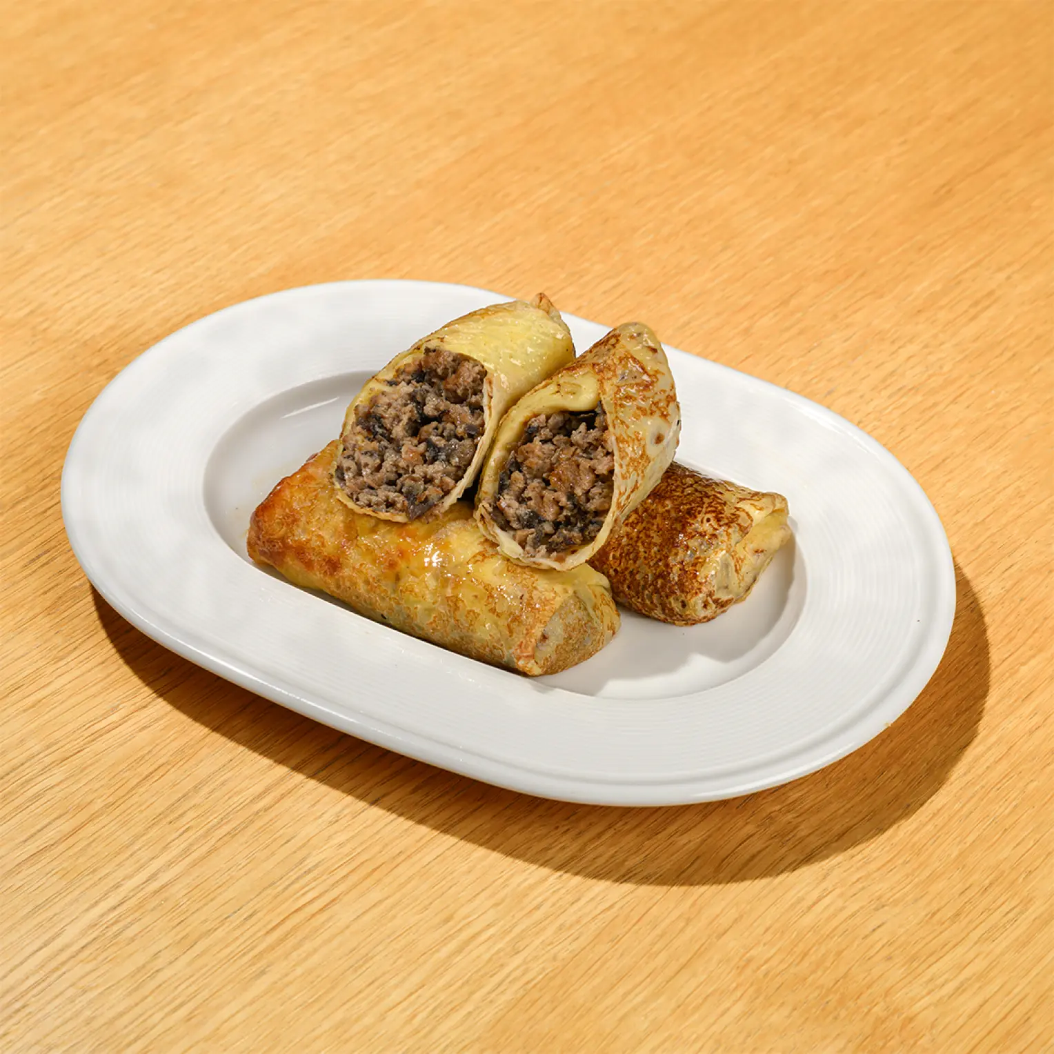 Кофе Семь: Блины с мясным фаршем и грибами